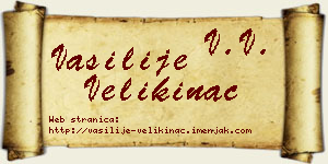 Vasilije Velikinac vizit kartica